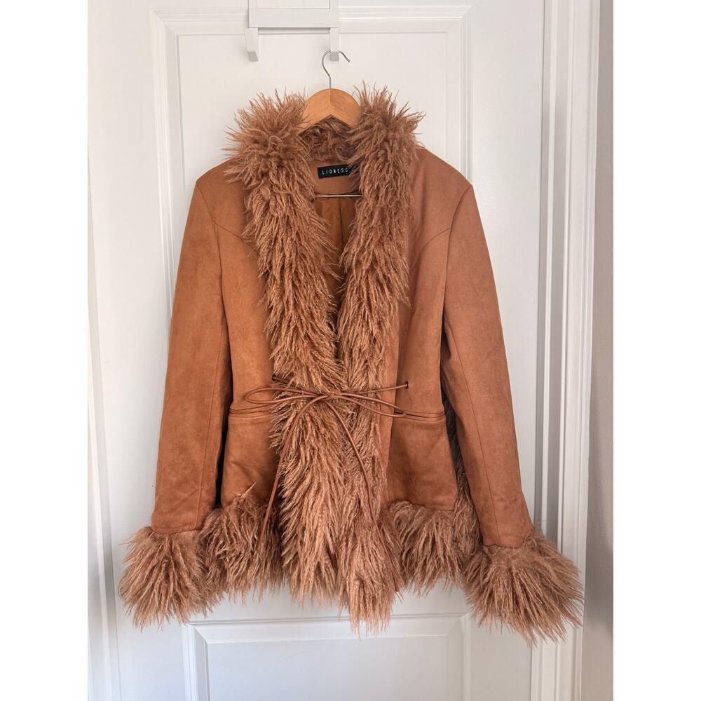 Lioness OUI OUI Penny Lane Coat in Camel Instagram LA New York Girl Chic Y2K - Picture 4 of 7